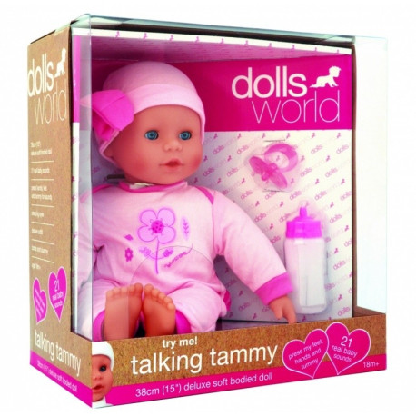 DOLLS WORLD LALKA BOBAS "TALKING TAMMY" 38CM INTERAKTYWNA MIĘKKA