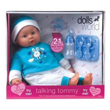 DOLLS WORLD LALKA BOBAS "TALKING TOMMY" 46CM INTERAKTYWNA MIĘKKA