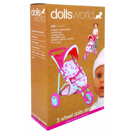 DOLLS WORLD WÓZEK SPACEROWY TRÓJKOŁOWY DLA LALEK DO 56CM