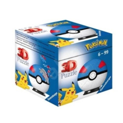 Puzzle 3D Kula Pokemon niebieska 54 elementy