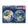 Puzzle Planeta Ziemia Educa (okrągłe) 2x800 elementów